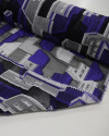 Tecido Organza Bordado Italiano Roxo e Cinza