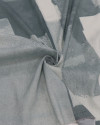 Tecido Cambraia de Linho Italiano Pintura Abstrata Offwhite e Tons de Cinza
