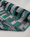 Tecido Organza Bordado Italiano Verde Tiffany e Cinza