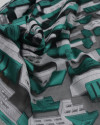 Tecido Organza Bordado Italiano Verde Tiffany e Cinza