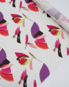 Tecido Viscose Italiano Pincelada Floral Colorido e Creme