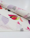 Tecido Viscose Italiano Pincelada Floral Colorido e Creme