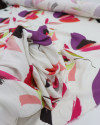 Tecido Viscose Italiano Pincelada Floral Colorido e Creme