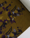 Tecido Veludo Italiano Leve Estampa Floral Oriental Tons de Roxo
