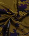 Tecido Veludo Italiano Leve Estampa Floral Oriental Tons de Roxo