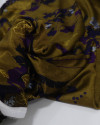 Tecido Veludo Italiano Leve Estampa Floral Oriental Tons de Roxo