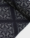 Tecido Viscose Texturizada Paisley Delicado em Recortes Bege e Preto