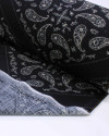 Tecido Viscose Texturizada Paisley Delicado em Recortes Bege e Preto