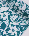 Tecido Viscose Mista com Poliamida Campo Floral Branco e Verde Água