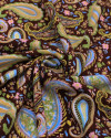 Tecido Viscose Texturizada Paisley Candy Color e Marrom