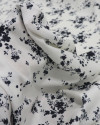 Tecido Viscose Italiano Acetinada Ramos Preto e Offwhite