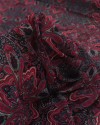 Tecido Crepe Chiffon Italiano Cashmere e Arabesco Pitaia e Preto