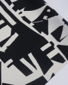 Tecido Crepe de Viscose Italiano Estampa Abstrata Creme e Preto