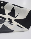 Tecido Crepe de Viscose Italiano Estampa Abstrata Creme e Preto