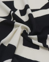 Tecido Crepe de Viscose Italiano Estampa Abstrata Creme e Preto