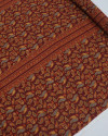 Tecido Viscose Sarjada Italiano Estampa Paisley Barrado Triplo Tons de Marsala