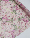 Tecido Crepe Chiffon Italiano Texturizado Tapete Floral Bege Claro e Rosa