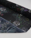 Tecido Crepe Chiffon Italiano Multi Ramos Florais Colorido e Preto