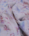 Tecido Viscose Premium Beija Flor e Flores Tons Pastéis