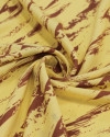 Tecido Viscose Arte Abstrata Casanho e Amarelo Manteiga