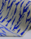Tecido Viscose Arte Abstrata Azul e Offwhite