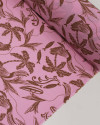 Tecido Viscose Estampa Tropical Marrom e Rosa