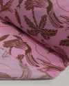 Tecido Viscose Estampa Tropical Marrom e Rosa