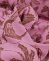 Tecido Viscose Estampa Tropical Marrom e Rosa