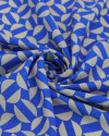Tecido Viscose Semi Círculos Offwhite e Azul