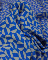 Tecido Viscose Semi Círculos Offwhite e Azul