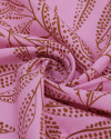 Tecido Viscose Ramos Ponilhados Castanho e Rosa