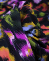 Tecido Viscose Premium Animal Print Abstrato Colorido e Preto