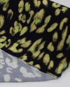 Tecido Viscose Premium Animal Print Abstrato Amarelo, Verde e Preto