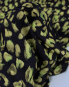 Tecido Viscose Premium Animal Print Abstrato Amarelo, Verde e Preto