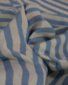 Tecido Tricoline Verano Premium Listras Verticais Azul Celeste e Offwhite