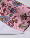 Tecido Micro Fibra Alfaiataria Estampa Floral Abstrata Colorido e Rosa