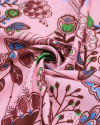 Tecido Micro Fibra Alfaiataria Estampa Floral Abstrata Colorido e Rosa