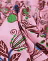 Tecido Micro Fibra Alfaiataria Estampa Floral Abstrata Colorido e Rosa
