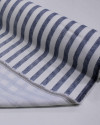 Tecido Linho Misto Listrado Azul Marinho e Branco