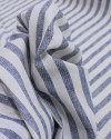 Tecido Linho Misto Listrado Azul Marinho e Branco