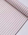 Tecido Linho Misto Listrado Rosa e Offwhite