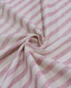 Tecido Linho Misto Listrado Rosa e Offwhite