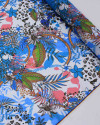 Tecido Crepe Silk Multi Floral Colorida e Branco