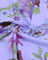 Tecido Micro Fibra Alfaiataria Ramos Florais Colorido e Lilás