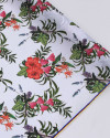 Tecido Crepe Silk Ramos Florais Colorido e Branco