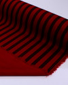 Tecido Micro Fibra Alfaiataria Listrado Preto e Vermelho