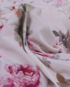 Tecido Crepe Salinas Ramos Florais Tons Pastéis de Rosa
