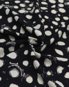 Tecido Viscose Macro Pingos Offwhite e Preto