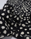 Tecido Viscose Macro Pingos Offwhite e Preto