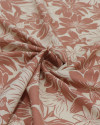 Tecido Viscose Texturizada Macro Tapete Floral Rosa Queimado e Creme